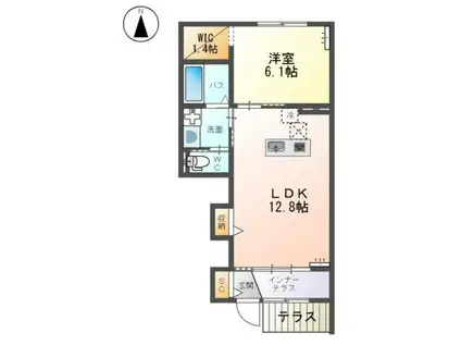 グレーシア(1LDK/1階)の間取り写真