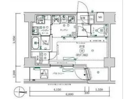 マキシヴ武蔵新城トレ(1K/3階)の間取り写真