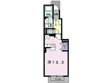 かなで館II(ワンルーム/1階)の間取り写真