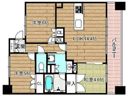 ロジュマン高槻ステーションフロント(3LDK/11階)の間取り写真