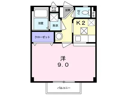 ステージ・リフティ(1K/1階)の間取り写真