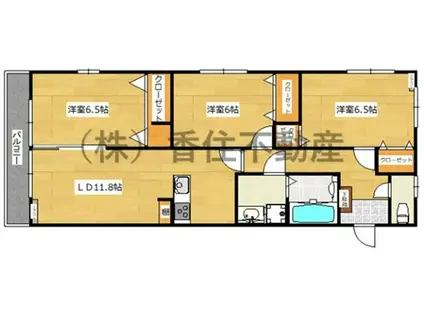 グランルーチェ参番館(3LDK/2階)の間取り写真