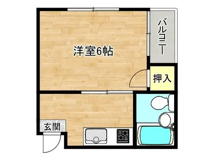 コーポ今里(1DK/5階)の間取り写真