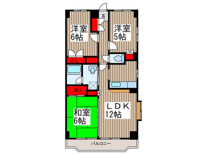 サンジェルマン2(3LDK/3階)の間取り写真