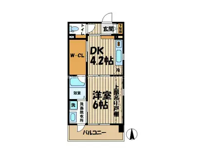 エクセラ鎌倉植木(1DK/3階)の間取り写真