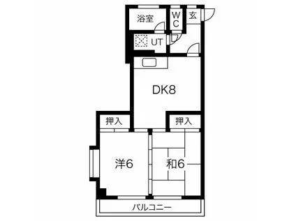 ベアーズマンション(2DK/2階)の間取り写真