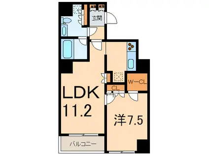 プレミエール一番町(1LDK/2階)の間取り写真