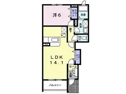 グラン・エストI(1LDK/1階)の間取り写真