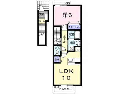 KEI HOUSEII(1LDK/2階)の間取り写真