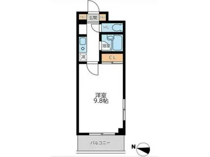 スワースモアS(1K/2階)の間取り写真