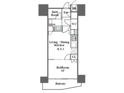 ラ・ヴィータ葵(1LDK/12階)の間取り写真