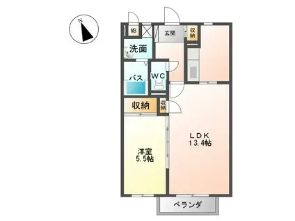 オードリー(1LDK/1階)の間取り写真