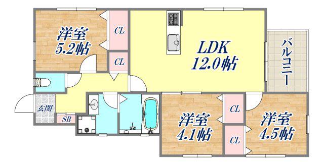 サンライズ平和台(3LDK/2階)の間取り写真
