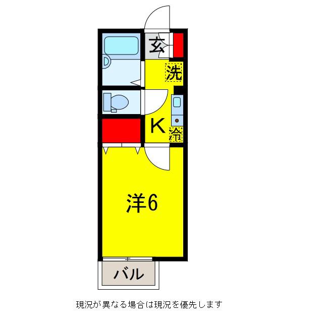 セジュール菊間(1K/1階)の間取り写真