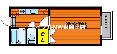 コーポブランシェB(1K/2階)の間取り写真