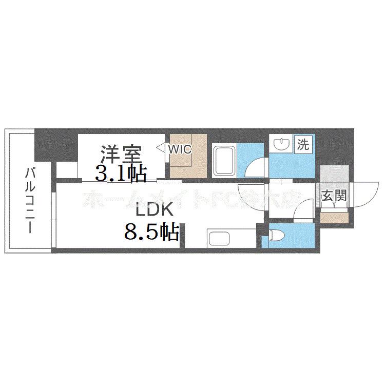 ALIVIS九条(1LDK/5階)の間取り写真