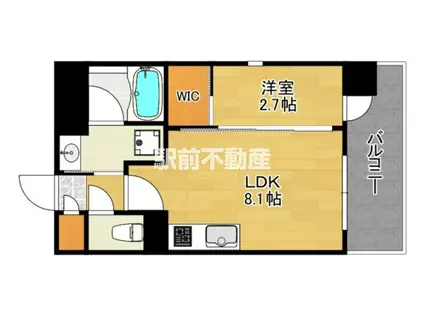 クロロ ザ グランド リバー(1LDK/12階)の間取り写真