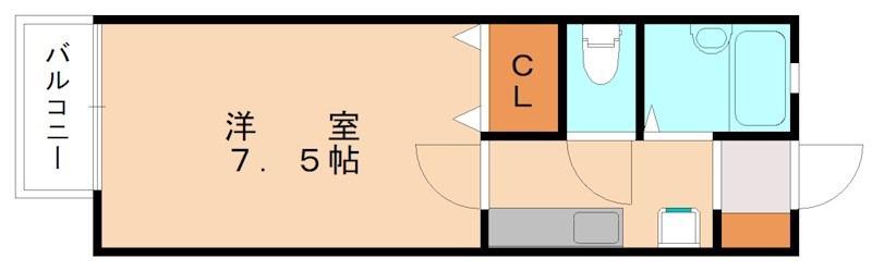 MOON江南町(1K/1階)の間取り写真
