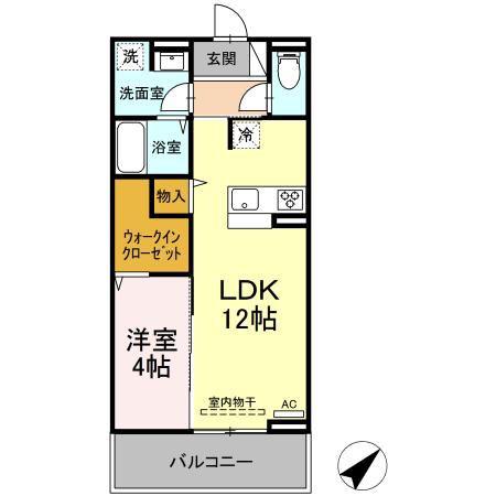 セルサス泉都町(1LDK/2階)の間取り写真