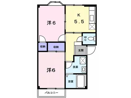 メゾン・ド・パーソンズB(2K/2階)の間取り写真