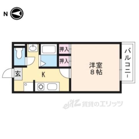 スカイコート(1K/1階)の間取り写真