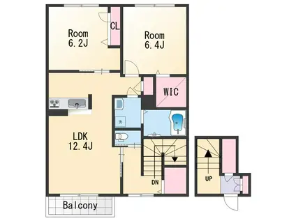 シャーメゾン浜の宮(2LDK/2階)の間取り写真