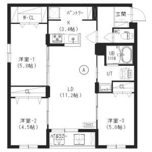 インフィニティN22E1(3LDK/1階)の間取り写真