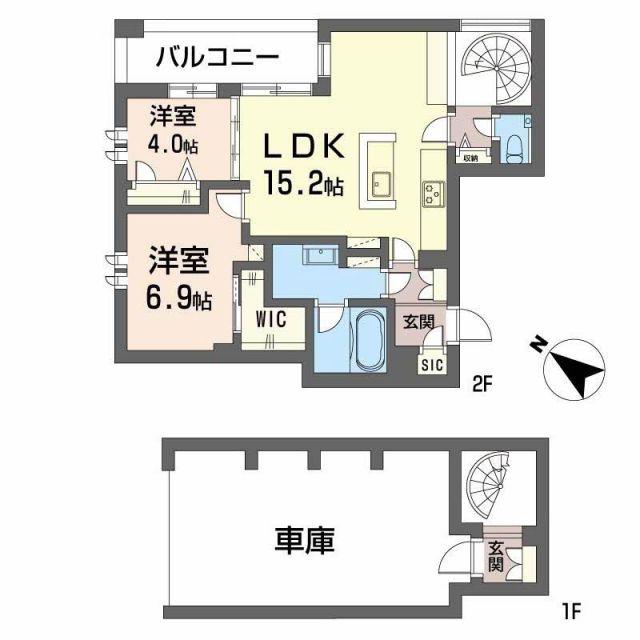 シャーメゾン 新屋敷 PREMIUM(2LDK/2階)の間取り写真