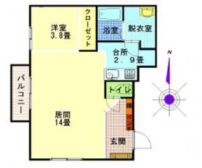 アビタプレイス(1LDK/2階)の間取り写真