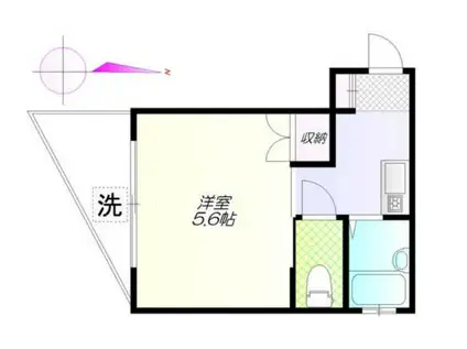 フジマツ第5ビル(1K/4階)の間取り写真