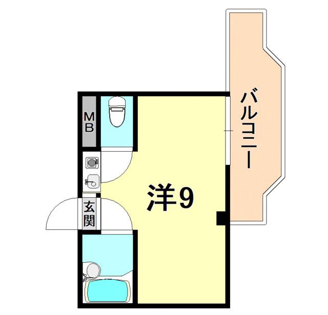 三景マンション(ワンルーム/3階)の間取り写真