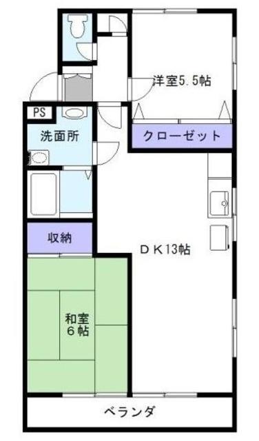 メゾン島田(2LDK/1階)の間取り写真