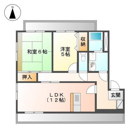 フォブールさなえ(2LDK/3階)の間取り写真