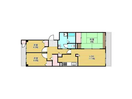コープ野村豊中立花町(3LDK/2階)の間取り写真