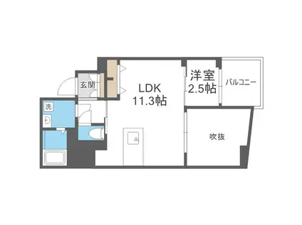 エスリードレジデンス大阪谷町ザ・マークス(1LDK/11階)の間取り写真