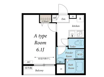 リブリ・西新宿(1K/2階)の間取り写真