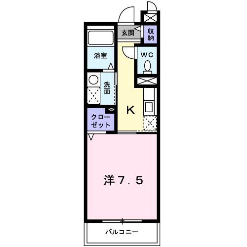 プラティーク(1K/2階)の間取り写真