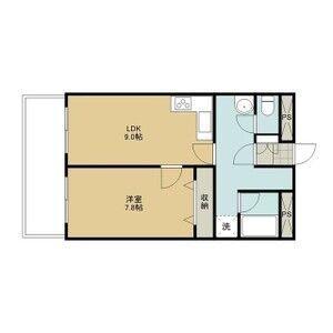 ハイツペアシティー22(1LDK/2階)の間取り写真