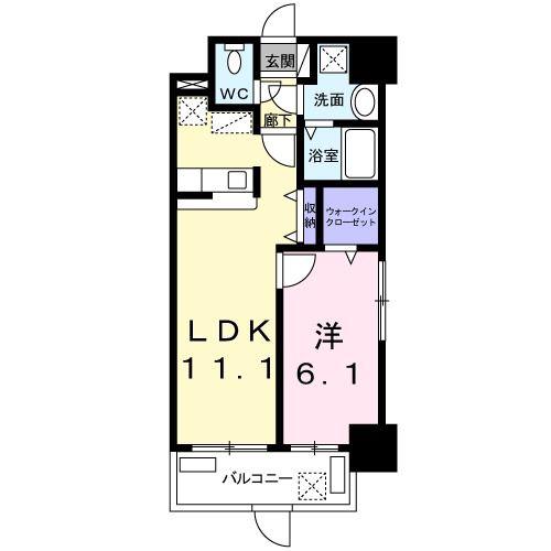 エヴァーグリーンR(1LDK/1階)の間取り写真