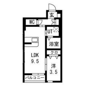 PIA蒲町II(1LDK/1階)の間取り写真