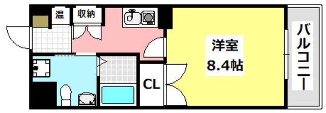 LUCENT PARKSHORE(1K/2階)の間取り写真