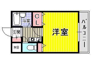 ベルメゾン一須賀1号館(1K/1階)の間取り写真