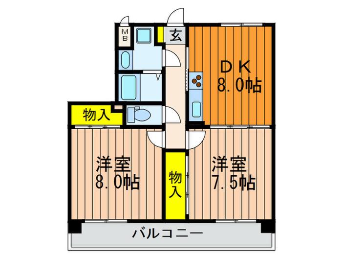 ESPEROII(2DK/3階)の間取り写真
