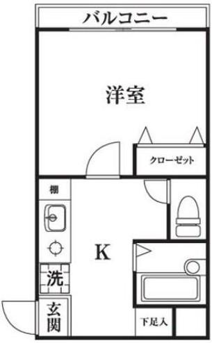 ロッシュ笹塚(1K/1階)の間取り写真