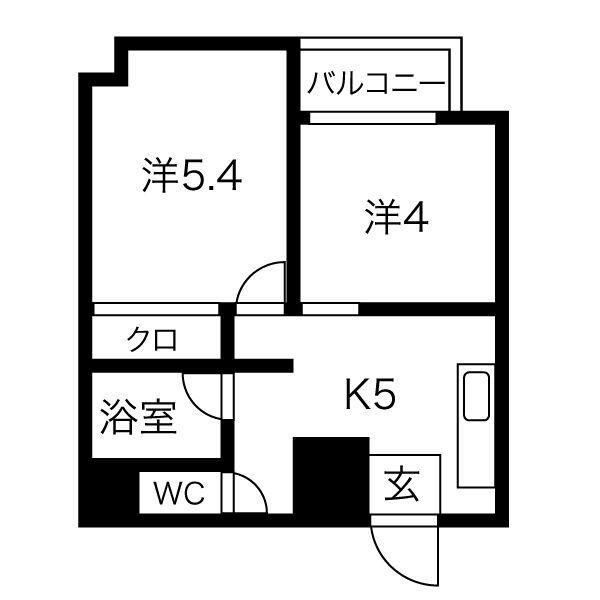 CROWN(2K/3階)の間取り写真