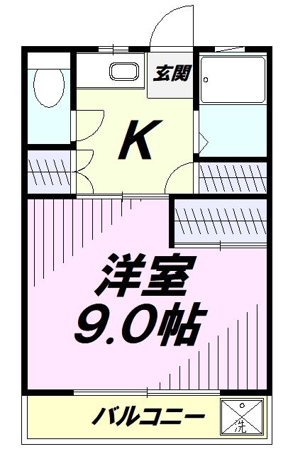 高橋コーポ(1K/2階)の間取り写真