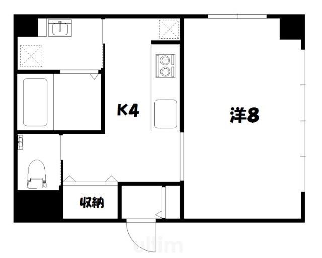 第8パールハイツ安井(1DK/2階)の間取り写真