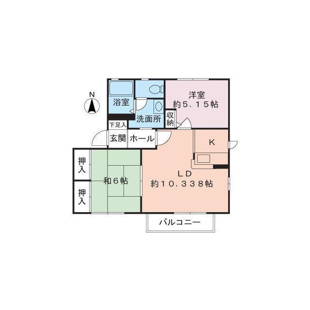 パークヒルいずみ中央(2LDK/1階)の間取り写真