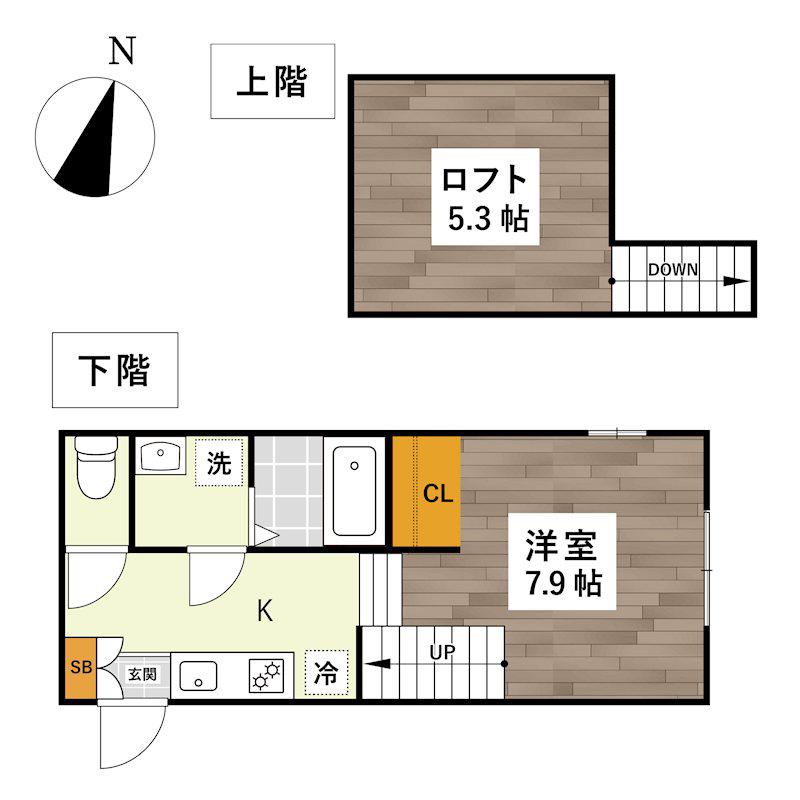 POSH YOKOTE(1K/1階)の間取り写真