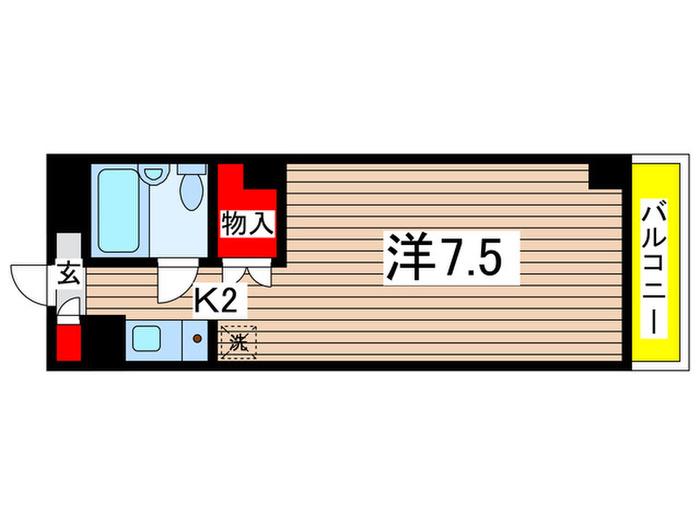 ベルヴュ日吉(1K/2階)の間取り写真